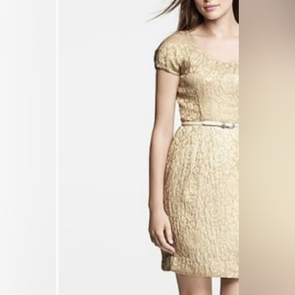 J. Crew Gold + Beige Floral Brocade Mini Dress - Picture 5 of 5